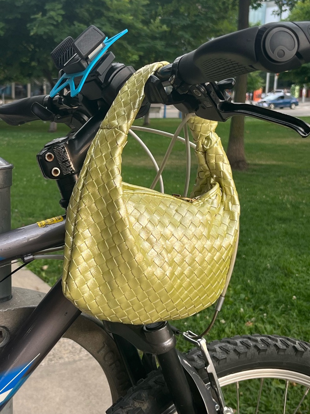 Anthropologie Lime Woven Mini Shoulder Bag